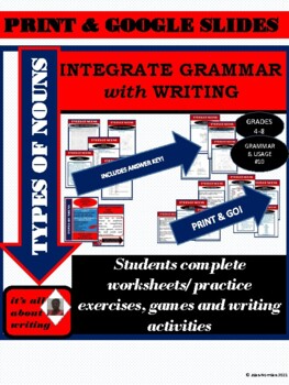 Preview of Integrate Grammar with Writing #10 - TYPES OF NOUNS