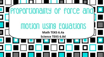 Preview of Integrated Math Science Lesson Proportionality