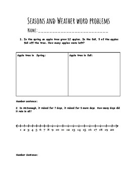 Preview of Integrated Weather and Math Worksheets