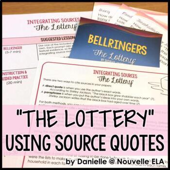 Preview of The Lottery Activities - Using Quotes and Paraphrase in Literary Analysis