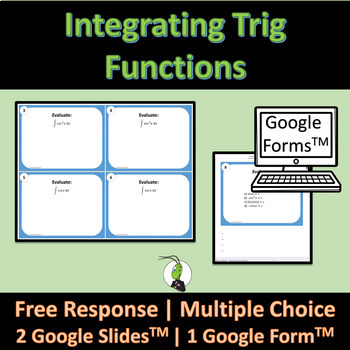 Preview of Integrating Trigonometric Functions Task Cards | Google and Printable