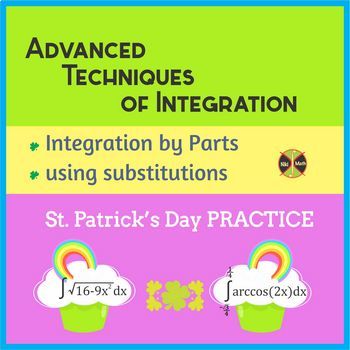 Preview of Integration St.Patrick's Day PRACTICE (indefinite & definite integrals + sol)
