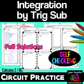 Preview of Integration by Trig Substitution Circuit  Training  AP Calc BC