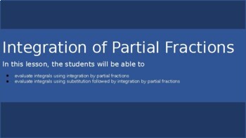 Preview of Integration of Partial Fractions