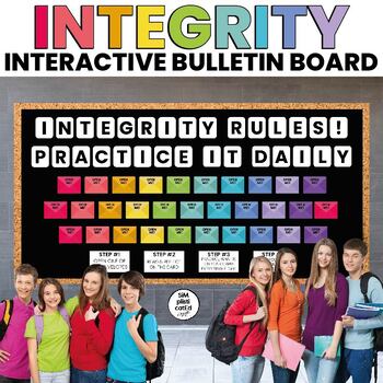 Preview of Integrity Bulletin Board | Interactive | Challenges | Positive Tasks | BRIGHT
