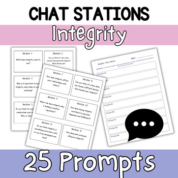 Preview of Integrity Chat Stations- 6th, 7th, 8th Grade Character Education