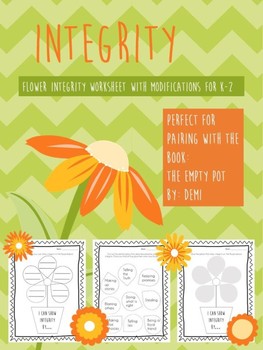 Integrity Flower Activity - The Empty Pot Activity by Rachel the Counselor