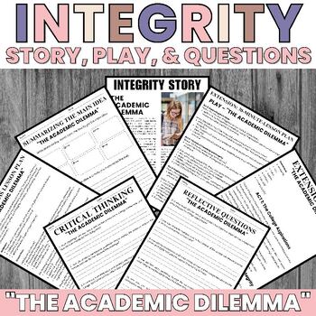 Preview of Integrity Lesson | Academic Dilemma | Story | Questions | Play | Middle School