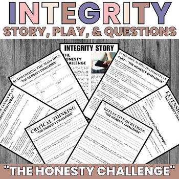 Preview of Integrity Lesson | Honesty Challenge | Story | Questions | Play | Middle School
