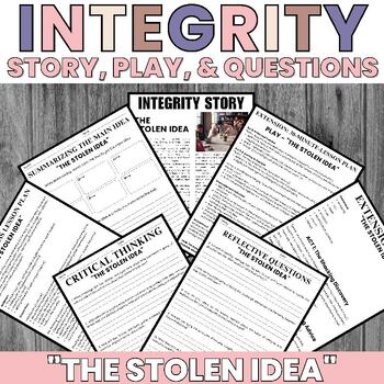 Preview of Integrity Lesson | The Stolen Idea | Story | Questions | Play | Middle School