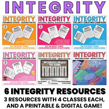 Preview of Integrity Lessons For Life | Elementary and Middle School Bundle