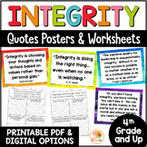 Integrity Posters & Activities Distance Learning | Charact