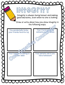 integrity printable ws by one creative counselor tpt