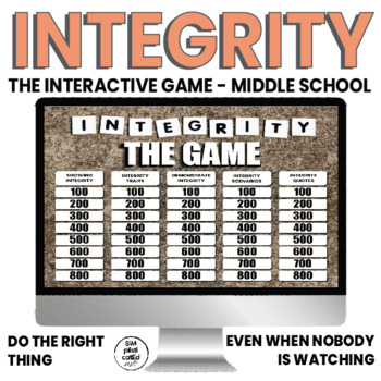 Preview of Integrity and Honesty | Lessons for Middle School | The Interactive GAME