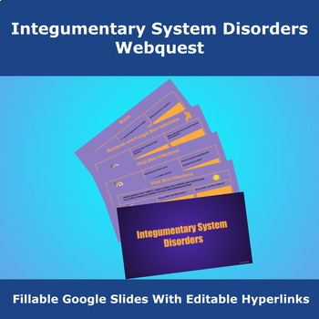 Preview of Integumentary System Disorder Webquest - Fillable Google Slides + Editable Links