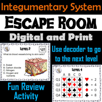 Preview of Integumentary System Escape Room - Science: Anatomy (Human Body Activity)