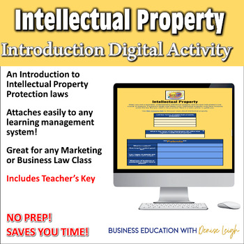 Preview of Intellectual Property Intro Digital Activity Business Law & Marketing Class