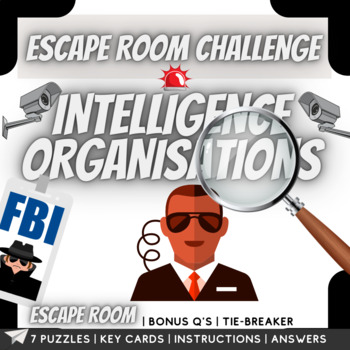 Preview of Intelligence Agencies FBI CIA MI5 Escape Room Challenge