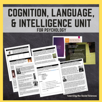 Preview of Intelligence, Cognition, & Language Unit for Psychology