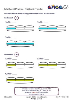Preview of Intelligent Practice: Fractions - Thirds (Full)