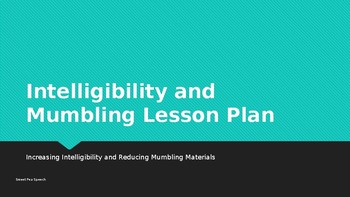 Preview of Intelligibility and Mumbling Lesson Plan