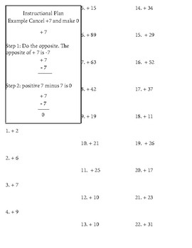 Preview of Independent practice one step equations with integers
