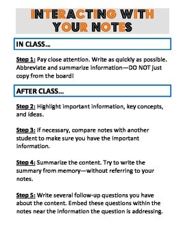 Preview of SALE! How to Use Your Notes - Common Core Aligned!