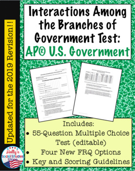 Preview of Interactions Among the 3 Branches Test: AP® U.S. Government (2019 Redesign)