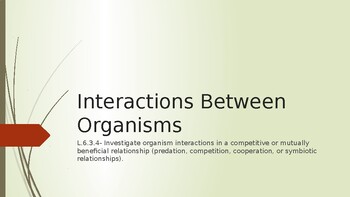 Interactions Between Organisms by TeachingWithCandyCane | TPT