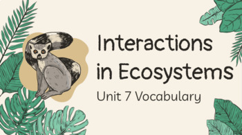 Preview of Interactions in Ecosystems Vocabulary 