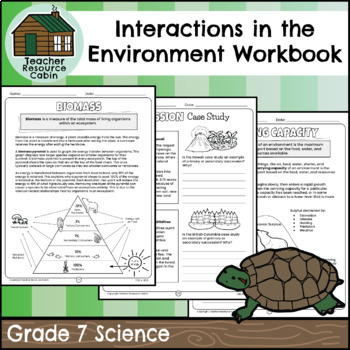Preview of Interactions in the Environment Workbook (Grade 7 Ontario Science)