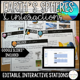 Interactions of Earth's Spheres Stations - Editable and Go
