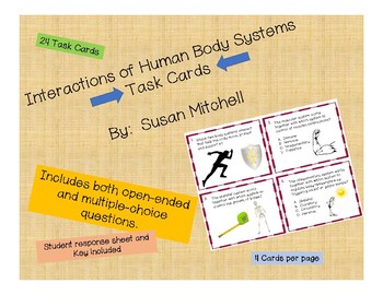 Preview of Interactions of Human Body Systems-Task Cards - Digital and Printable