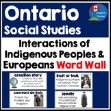 Interactions of Indigenous Peoples and Europeans Word Wall