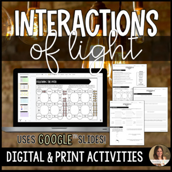 Preview of Interactions of Light Waves Activities - Digital Google Slides™ & Print
