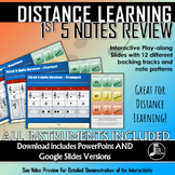 Interactive 1st 5 Note Slides - Distance Learning Band Slides
