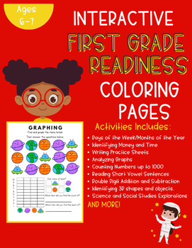 Preview of Interactive 1st Grade Readiness Activity Pages