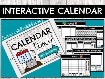 Preview of Interactive Calendar Powerpoint (Distance Learning)