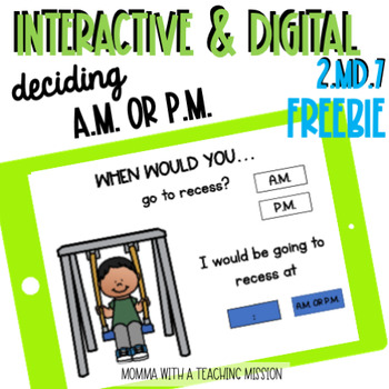 Preview of Interactive A.M. or P.M. Time Google Drive Classroom