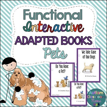Preview of Interactive Adapted Books About Pets for Special Education