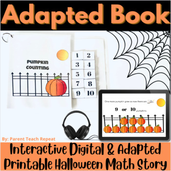 Preview of Interactive Adapted Books for Special Education Autism | Halloween Math Counting