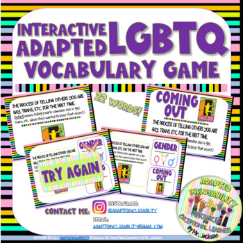 Preview of Interactive Adapted LGBTQ Vocabulary Game