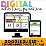 Interactive Addition Google Slides + Google Forms | Self-grading