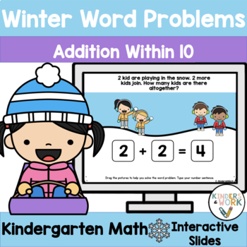 Preview of Interactive Addition Winter Word Problems | Distance Learning