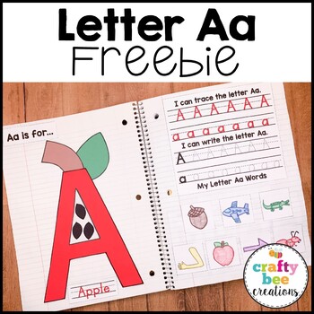 Preview of Interactive Alphabet Notebook | Letter Aa Freebie | Letter Craft and Worksheets