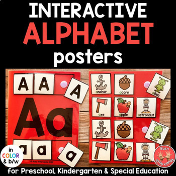 Preview of Interactive Alphabet Posters for Preschool, Kindergarten & Special Education