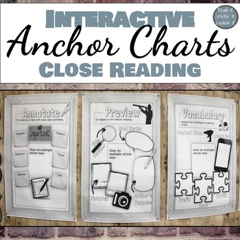 Preview of Interactive Anchor Charts: Close Reading Skills for Grades 6-10