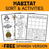 Animal Habitats Sort Activities + FREE Spanish Version