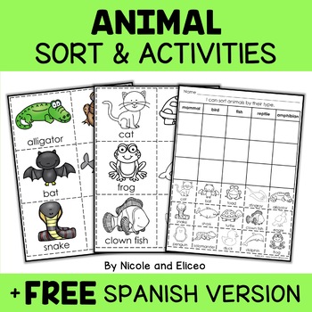 Preview of Animal Kingdom Sort Activities + FREE Spanish