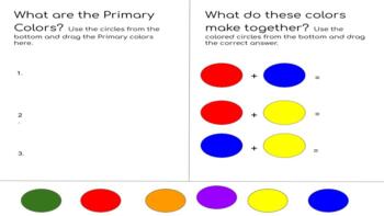 Preview of Interactive Art worksheet- Primary, Secondary, Tertiary Colors